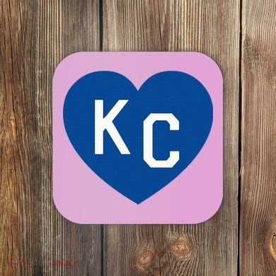 Kc Heart Blue Kansas City Coaster