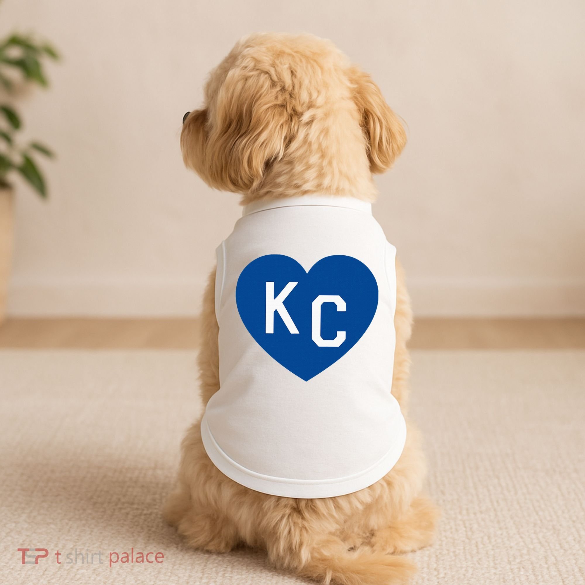 Kc Heart Blue Kansas City Doggie Tank