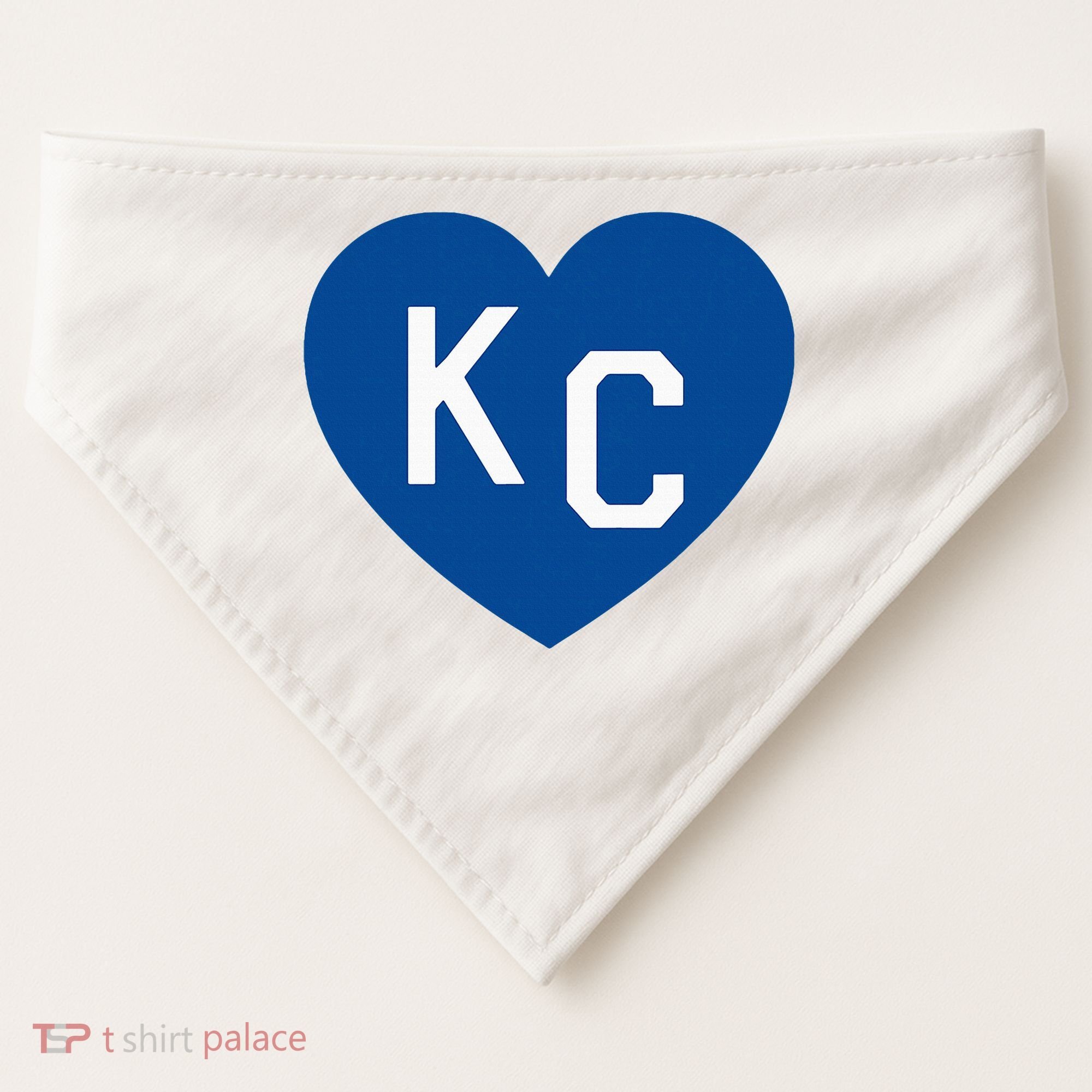 Kc Heart Blue Kansas City USA-Made Doggie Bandana