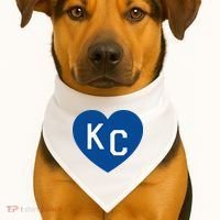 Kc Heart Blue Kansas City USA-Made Doggie Bandana thumb 1