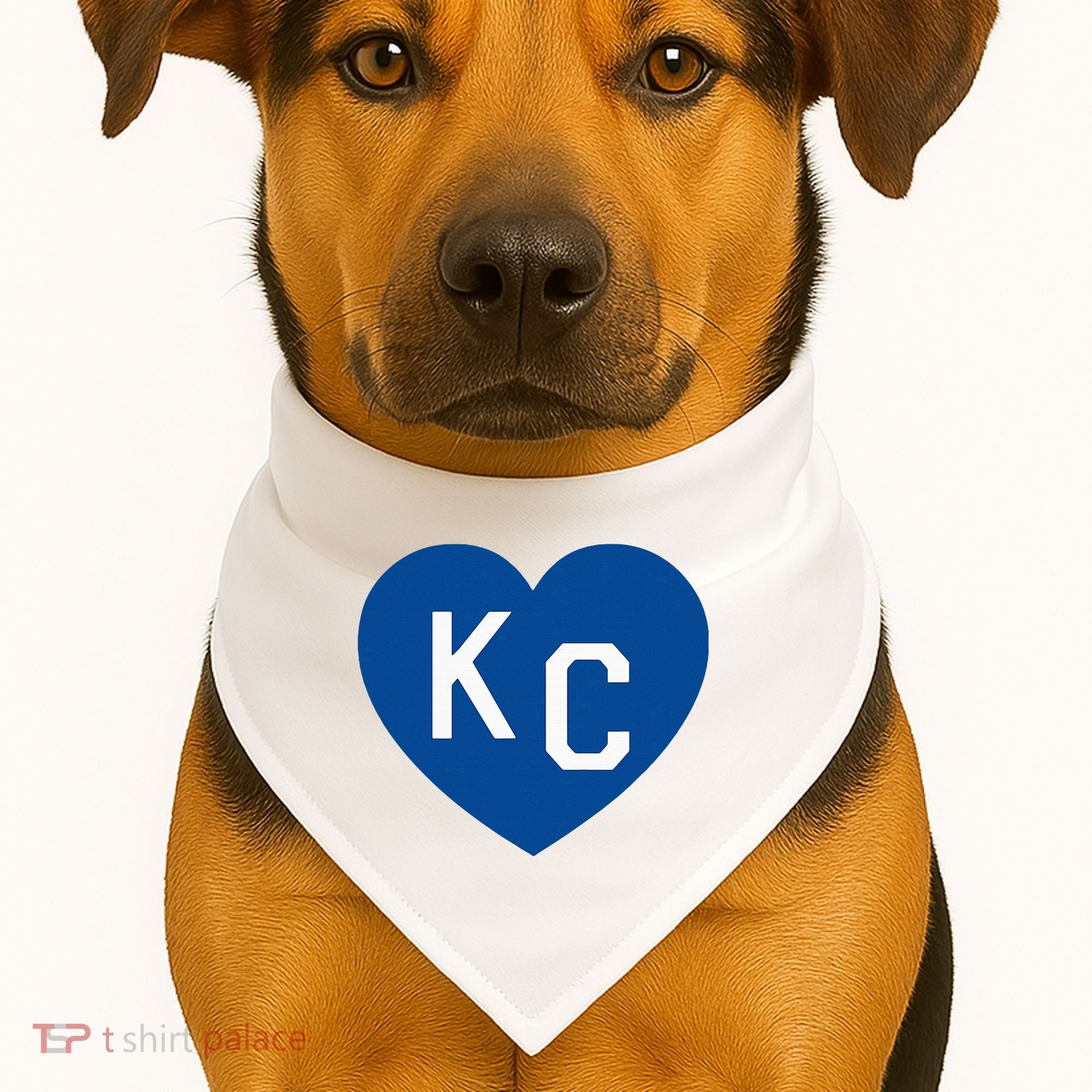 Kc Heart Blue Kansas City USA-Made Doggie Bandana