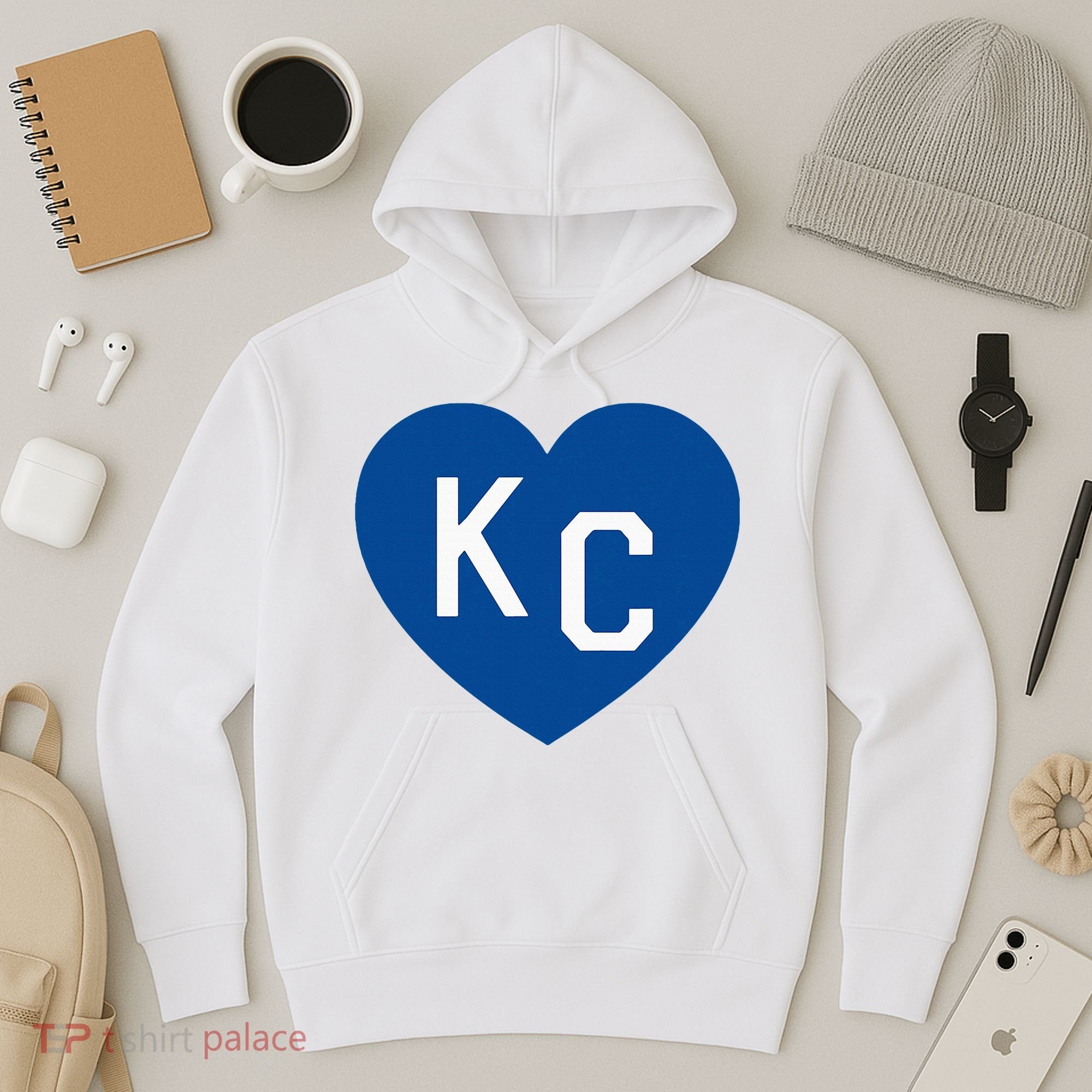 Kc Heart Blue Kansas City Hoodie