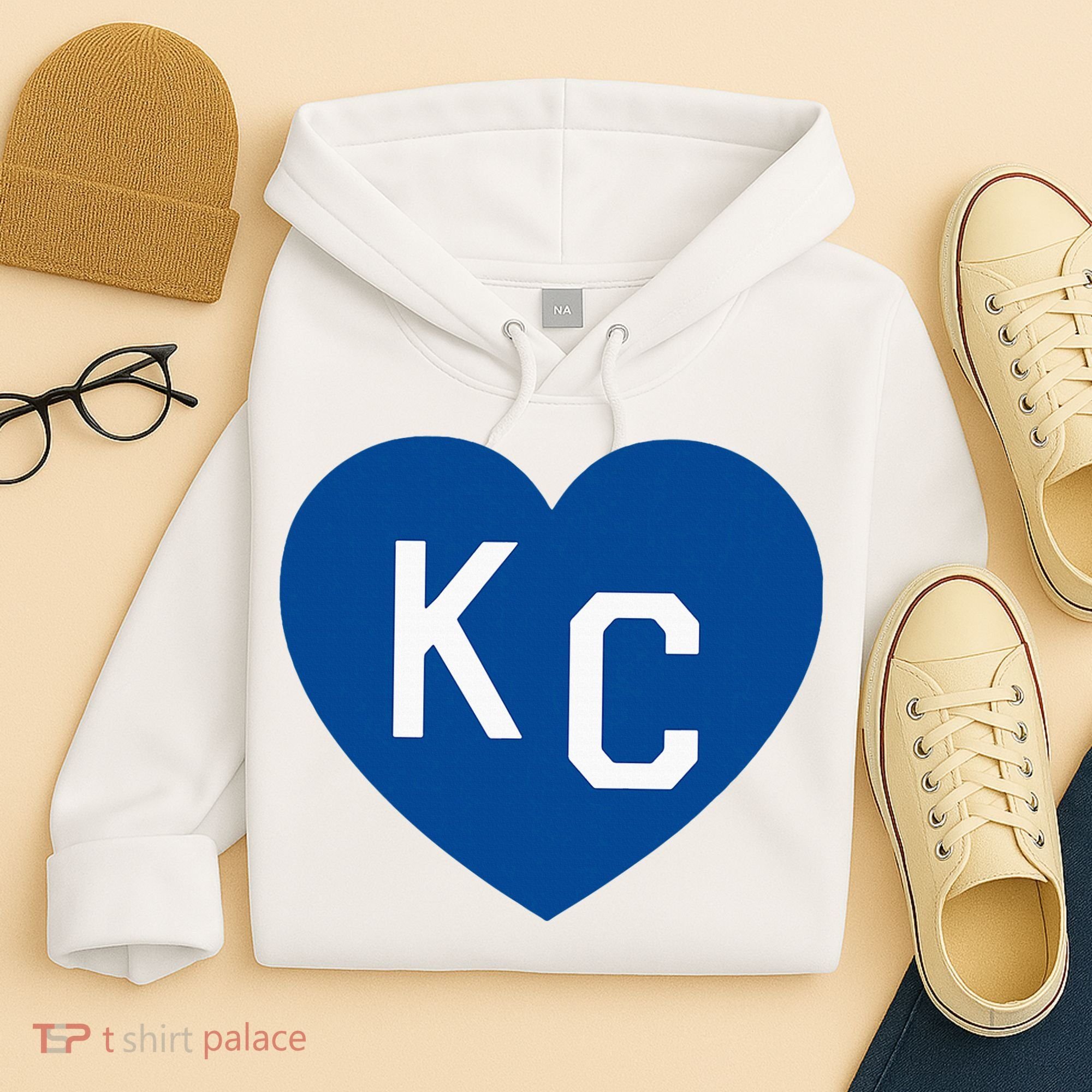Kc Heart Blue Kansas City Hoodie