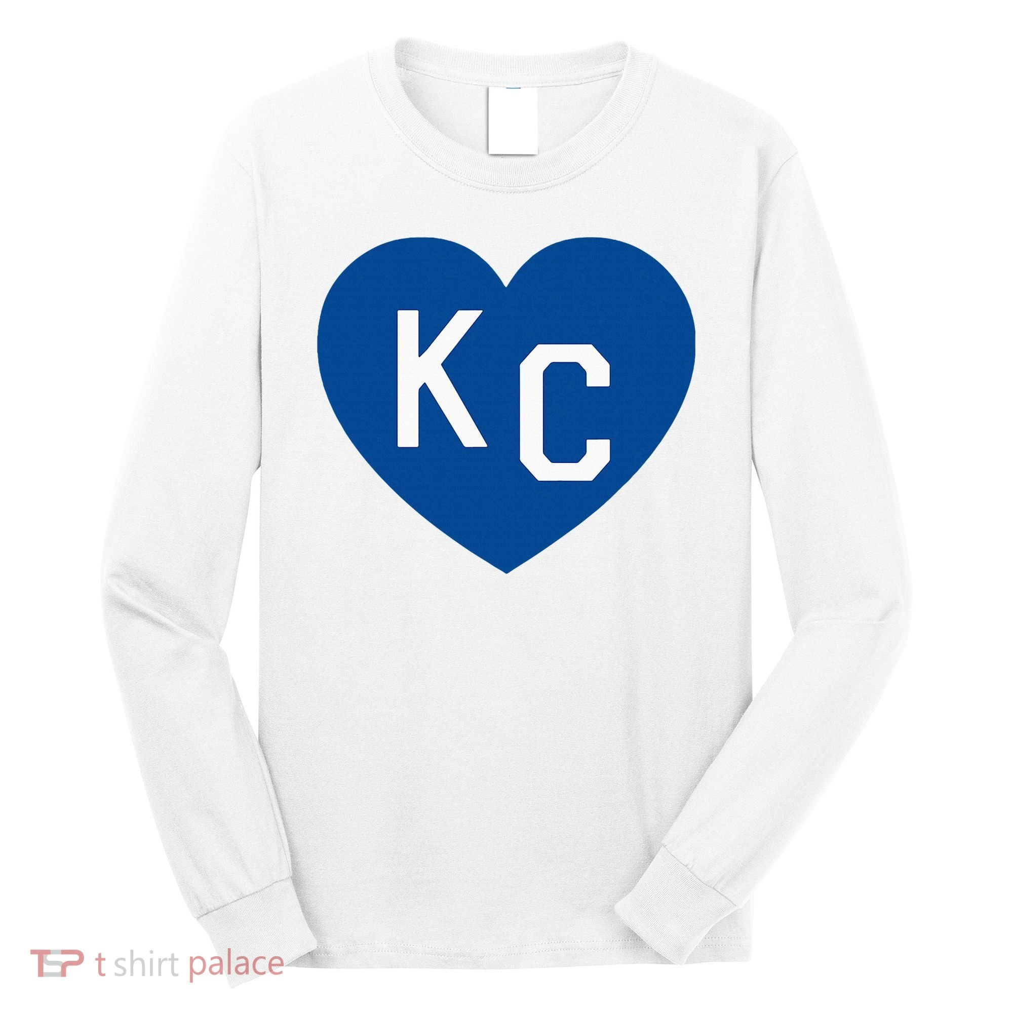Kc Heart Blue Kansas City Long Sleeve Shirt