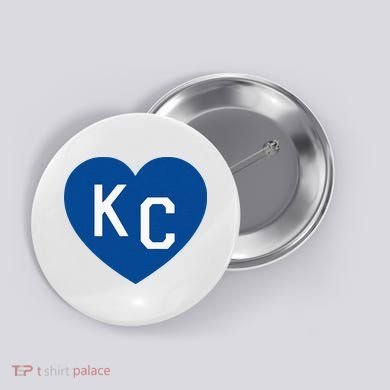 Kc Heart Blue Kansas City Button