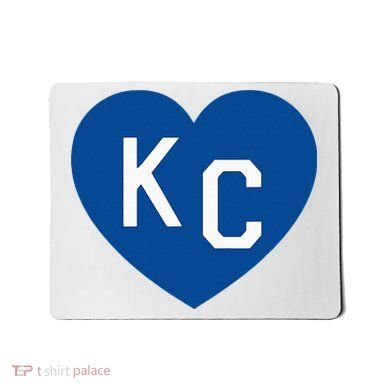 Kc Heart Blue Kansas City Mousepad