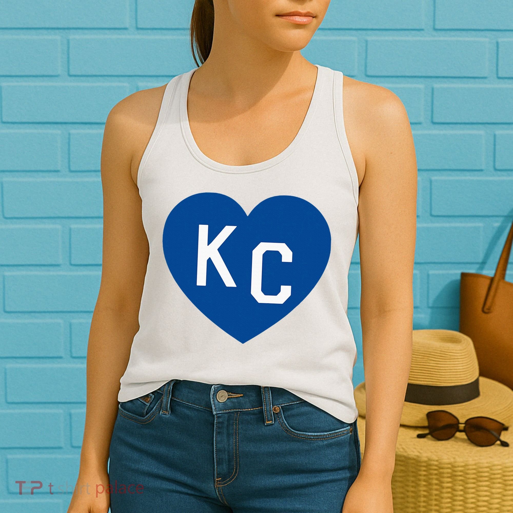 Kc Heart Blue Kansas City Women's Tank Top