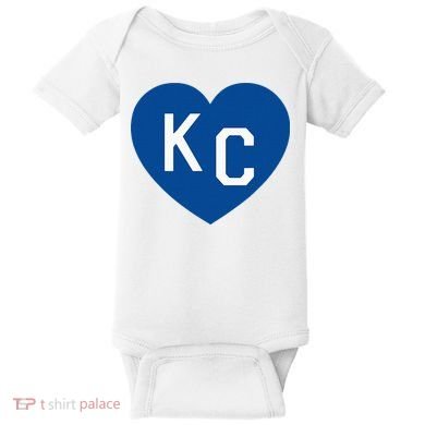 Kc Heart Blue Kansas City Baby Bodysuit