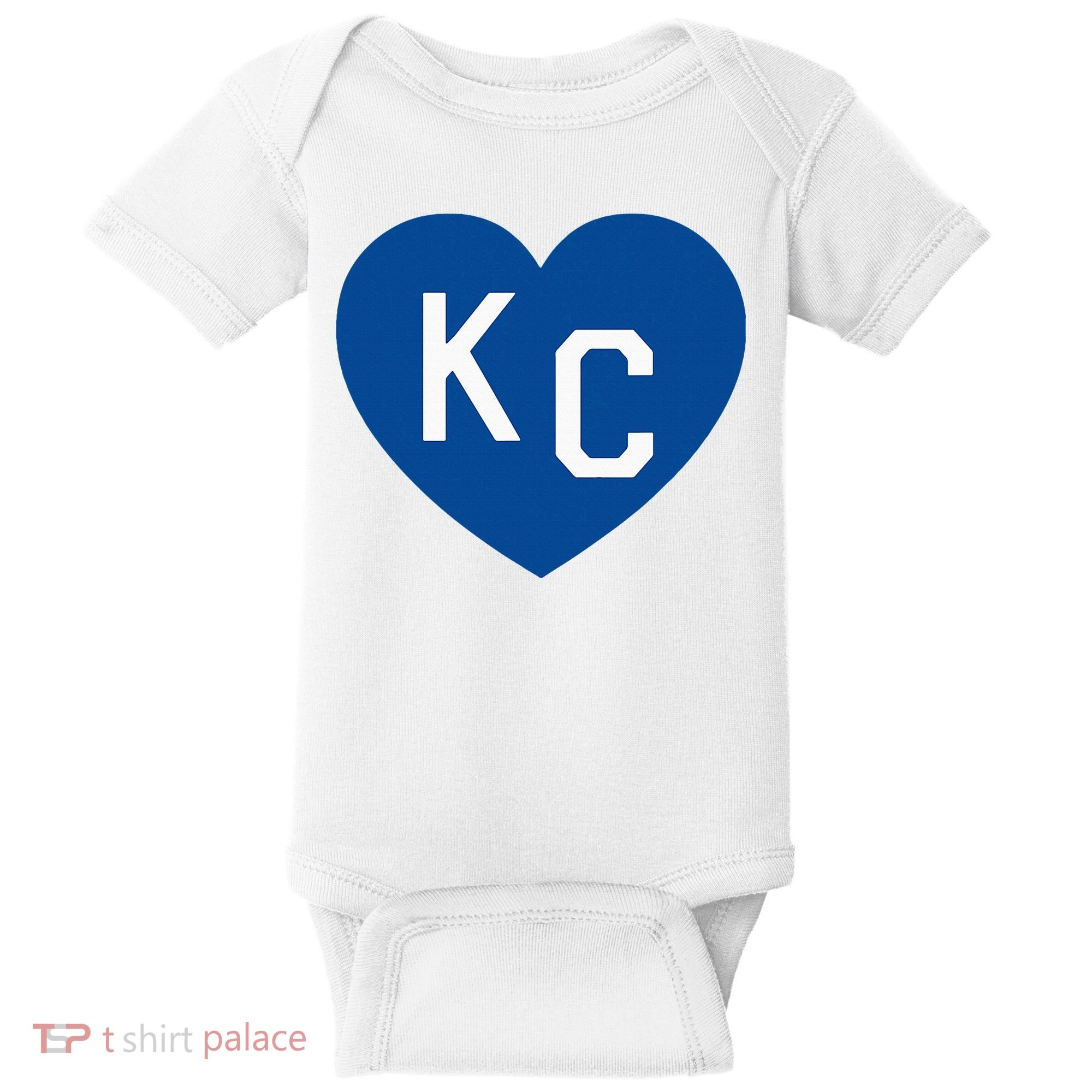Kc Heart Blue Kansas City Baby Bodysuit