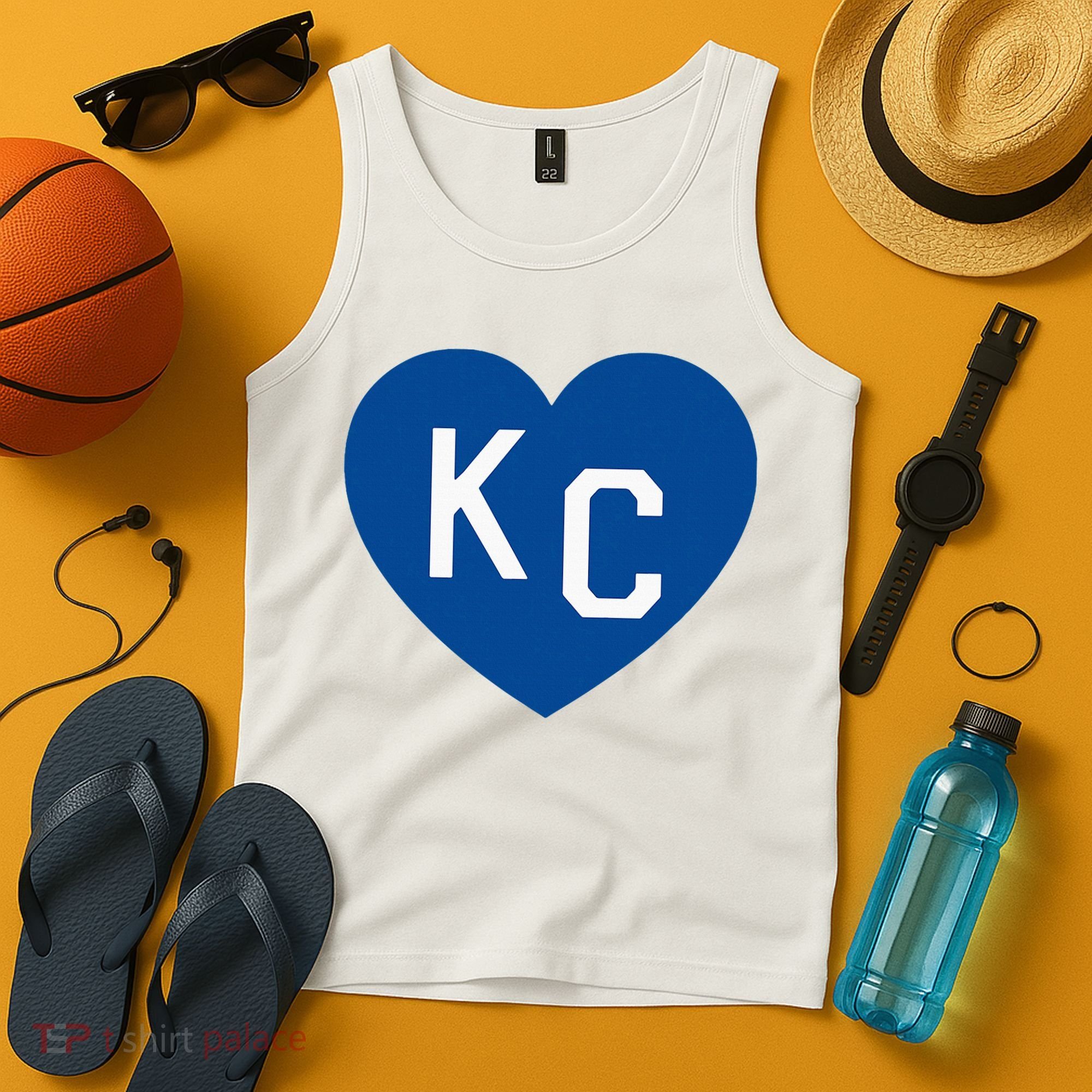 Kc Heart Blue Kansas City Tank Top