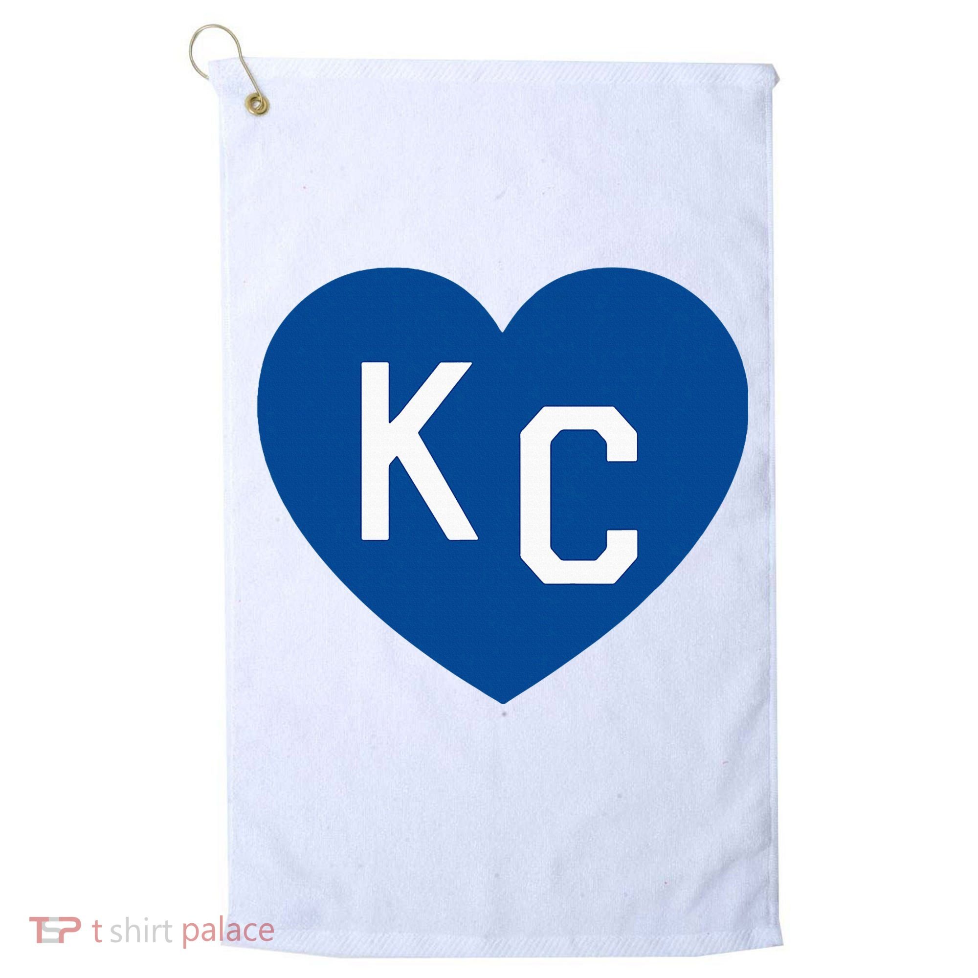 Kc Heart Blue Kansas City Golf Towel
