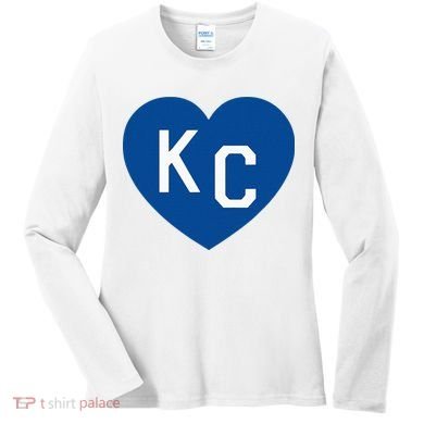 Kc Heart Blue Kansas City Women's Long Sleeve Shirt