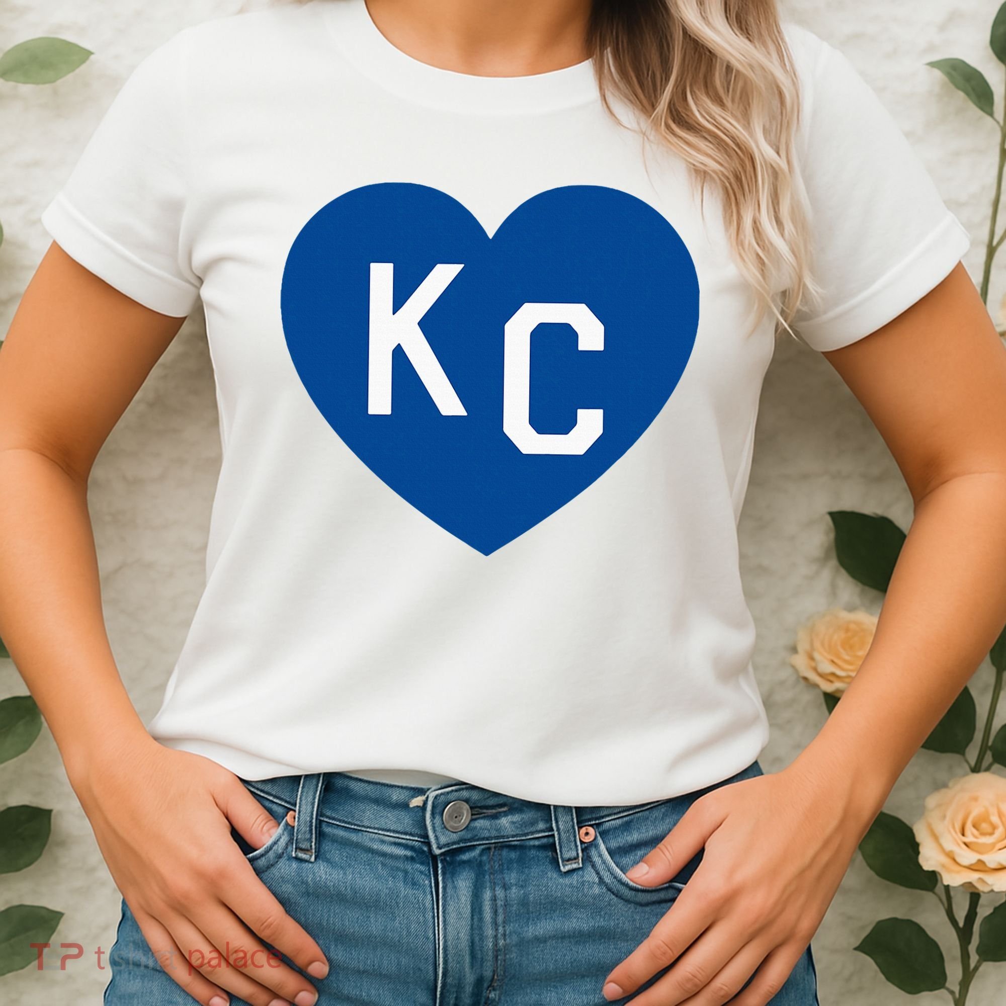 Kc Heart Blue Kansas City Women's T-Shirt