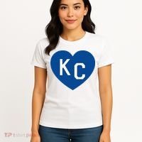 Kc Heart Blue Kansas City Women's T-Shirt thumb 4
