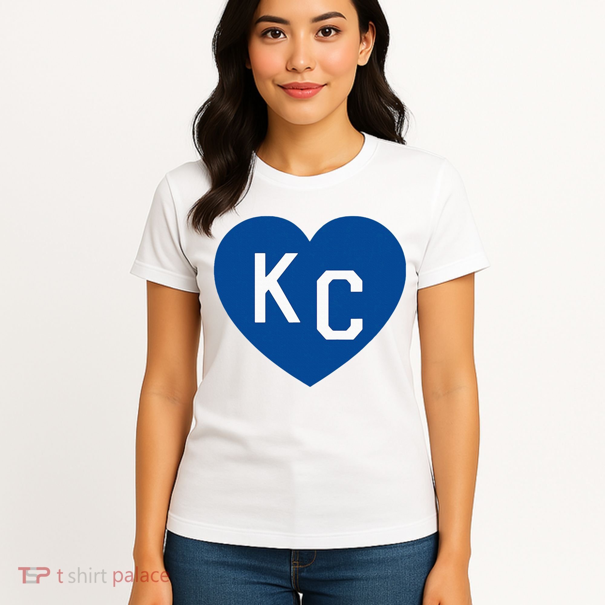 Kc Heart Blue Kansas City Women's T-Shirt