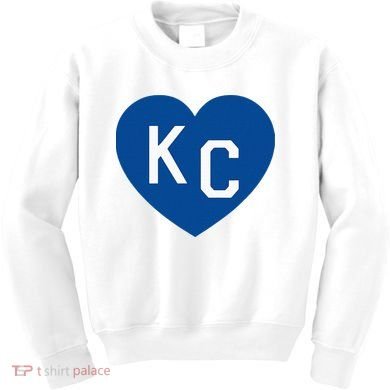 Kc Heart Blue Kansas City Kids Sweatshirt