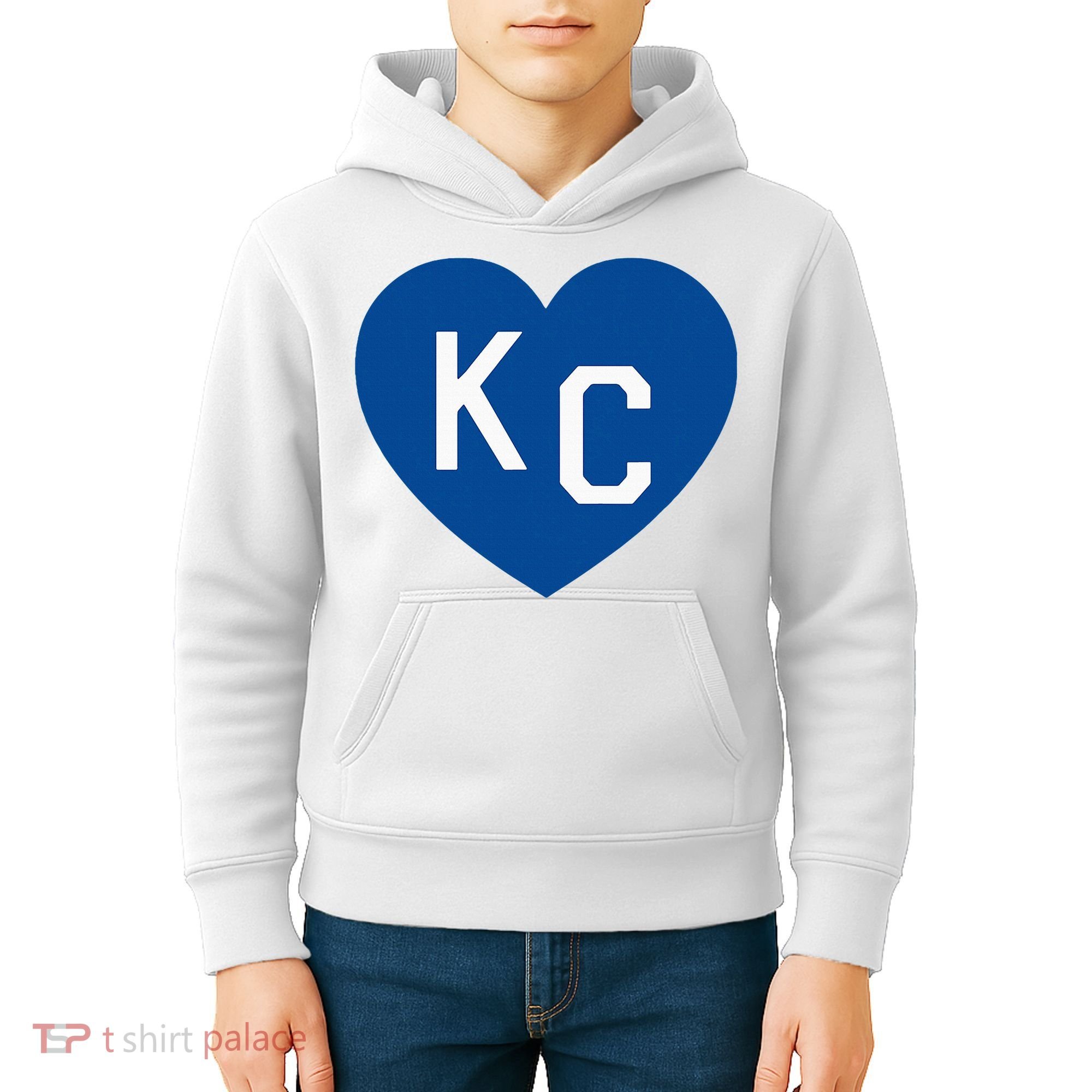 Kc Heart Blue Kansas City Kids Hoodie