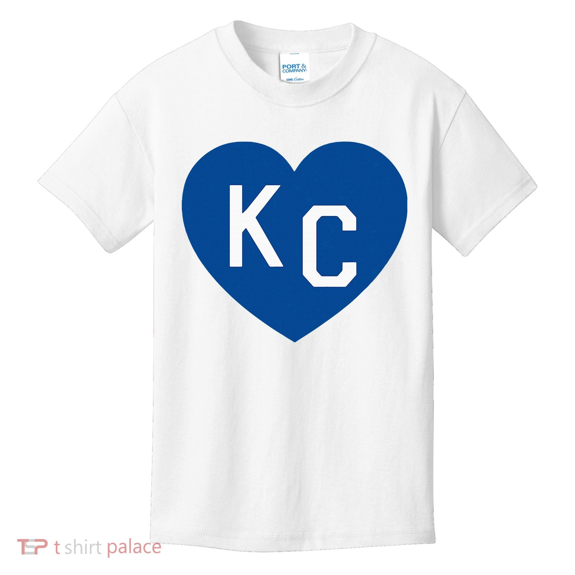 Kc Heart Blue Kansas City Kids T-Shirt