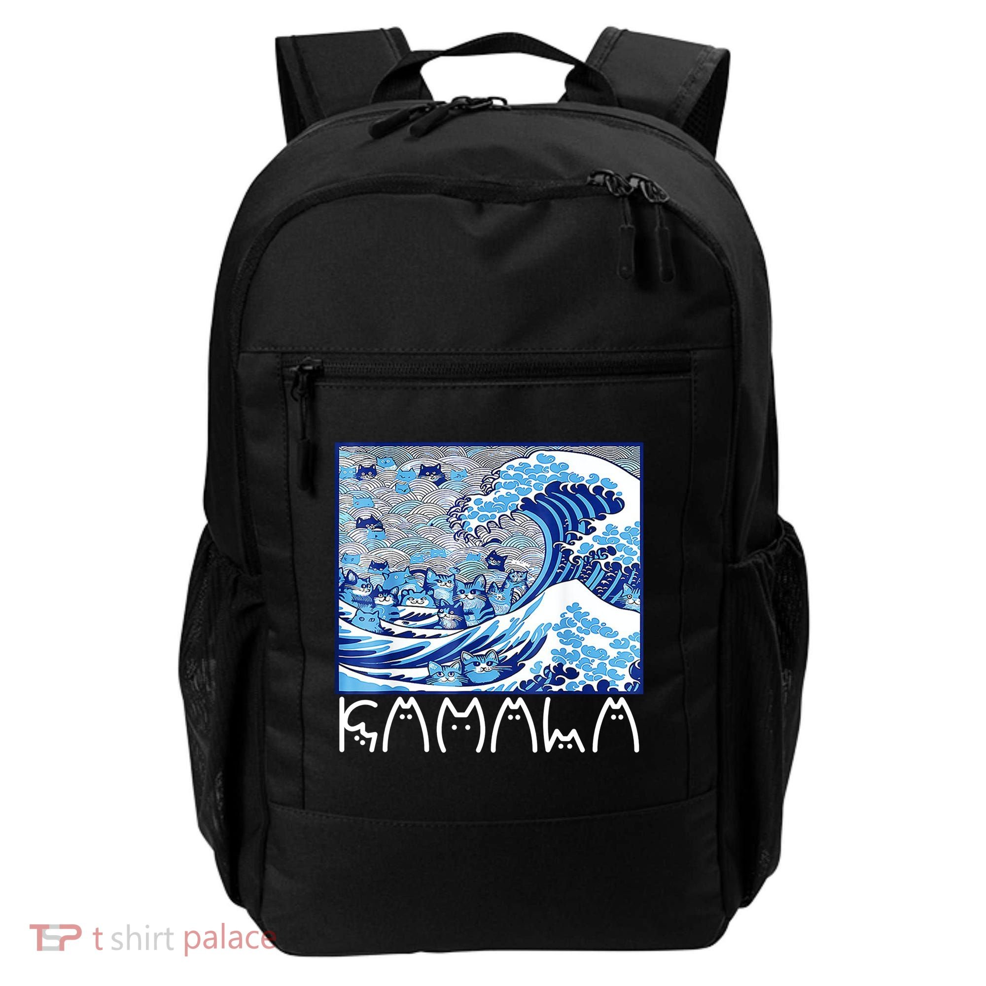Kamala Harris Blue Cats Wave Funny Cat Backpack