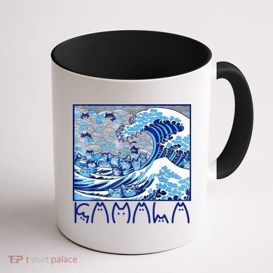 Kamala Harris Blue Cats Wave Funny Cat Coffee Mug back