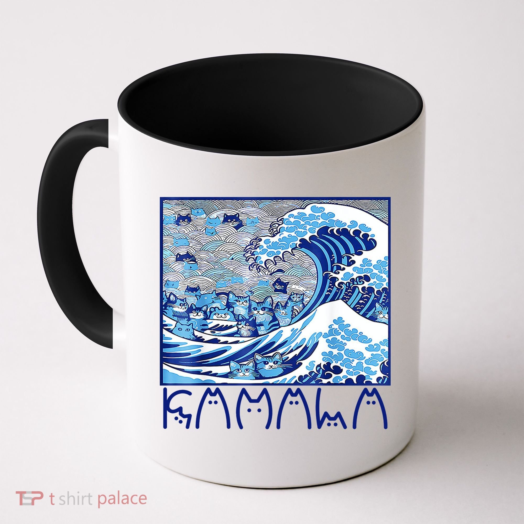 Kamala Harris Blue Cats Wave Funny Cat Coffee Mug