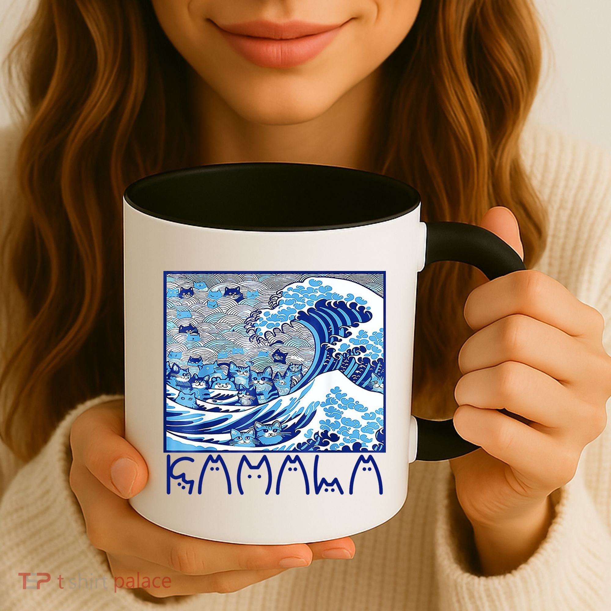 Kamala Harris Blue Cats Wave Funny Cat Coffee Mug