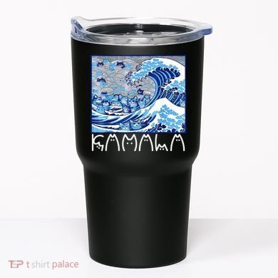 Kamala Harris Blue Cats Wave Funny Cat Tumbler