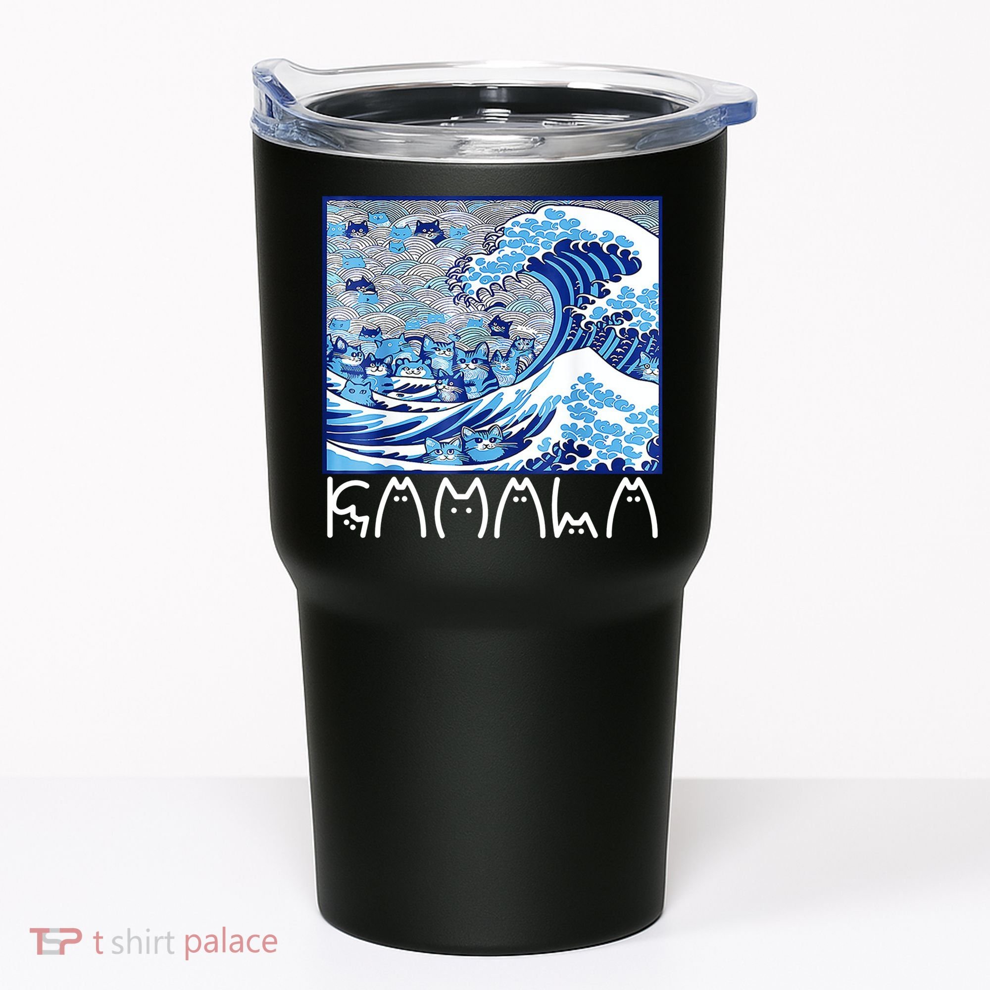 Kamala Harris Blue Cats Wave Funny Cat Tumbler