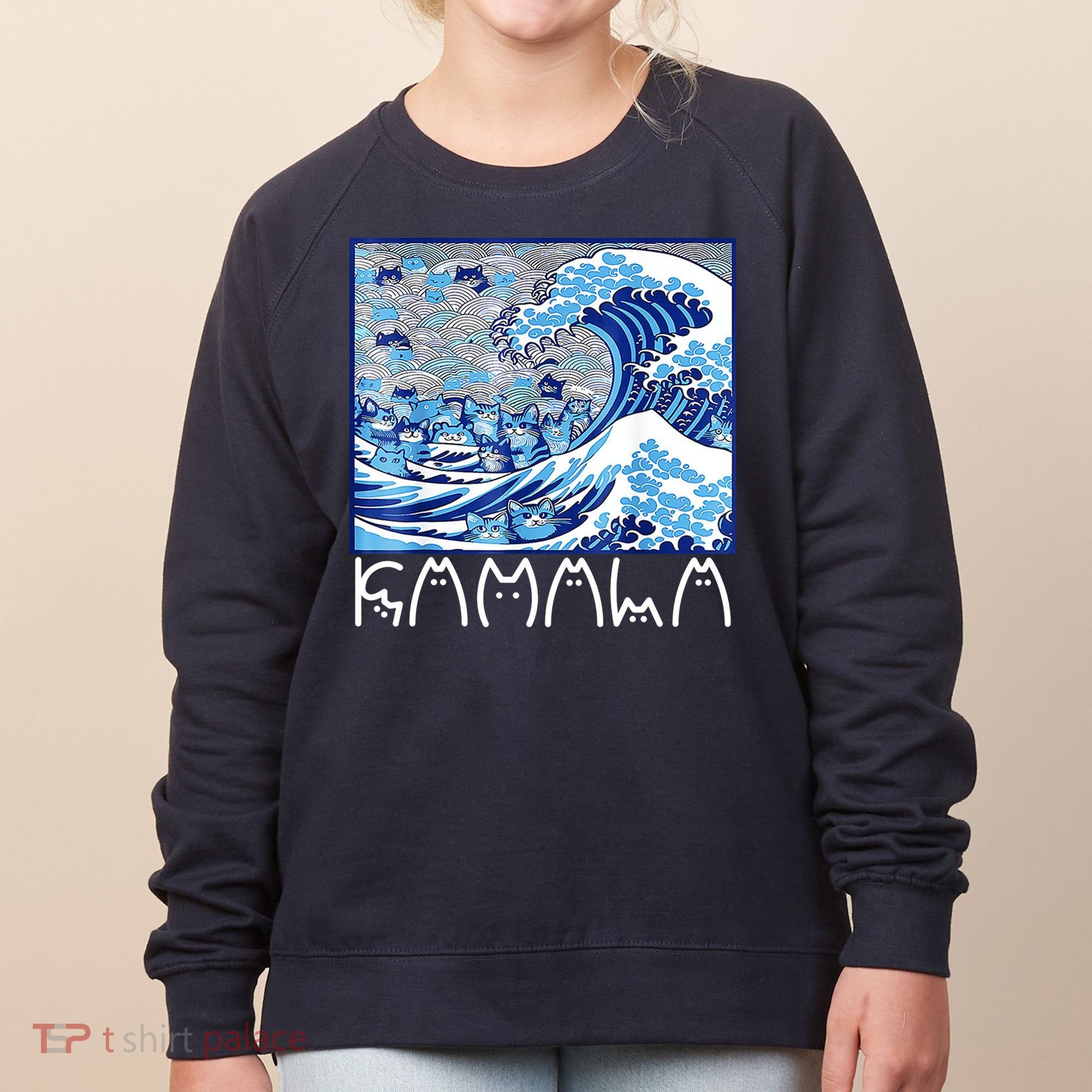 Kamala Harris Blue Cats Wave Funny Cat Women's Sweatshirt