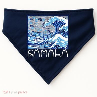 Kamala Harris Blue Cats Wave Funny Cat USA-Made Doggie Bandana