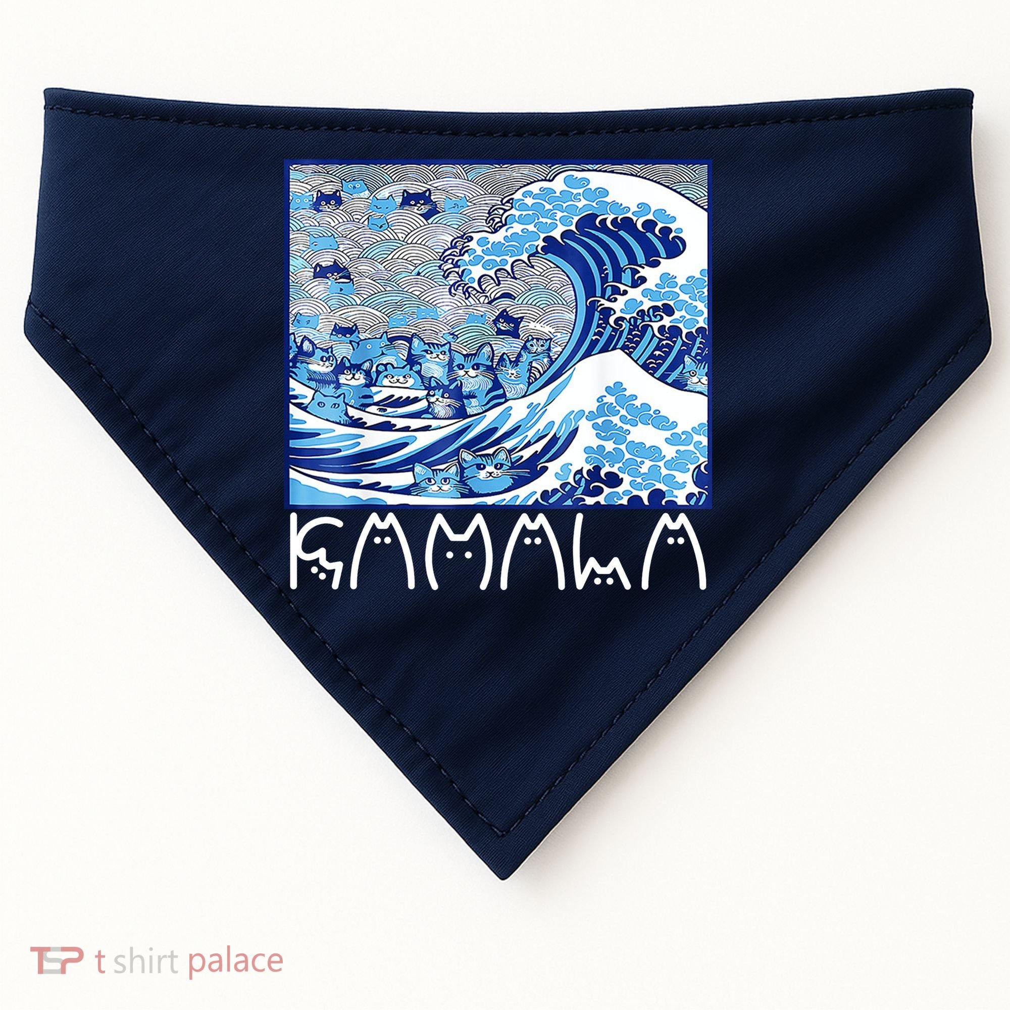 Kamala Harris Blue Cats Wave Funny Cat USA-Made Doggie Bandana