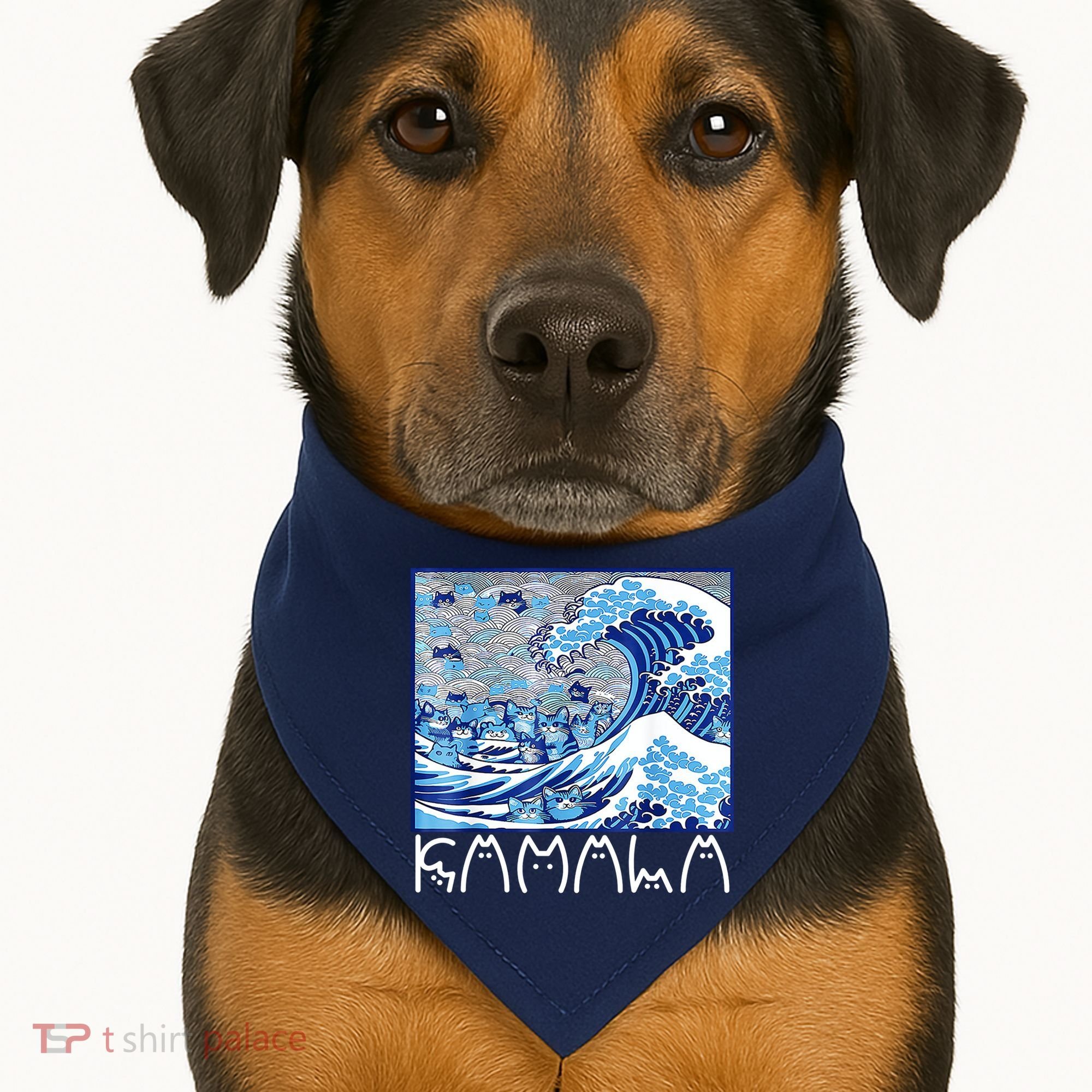 Kamala Harris Blue Cats Wave Funny Cat USA-Made Doggie Bandana