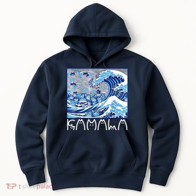Kamala Harris Blue Cats Wave Funny Cat Hoodie