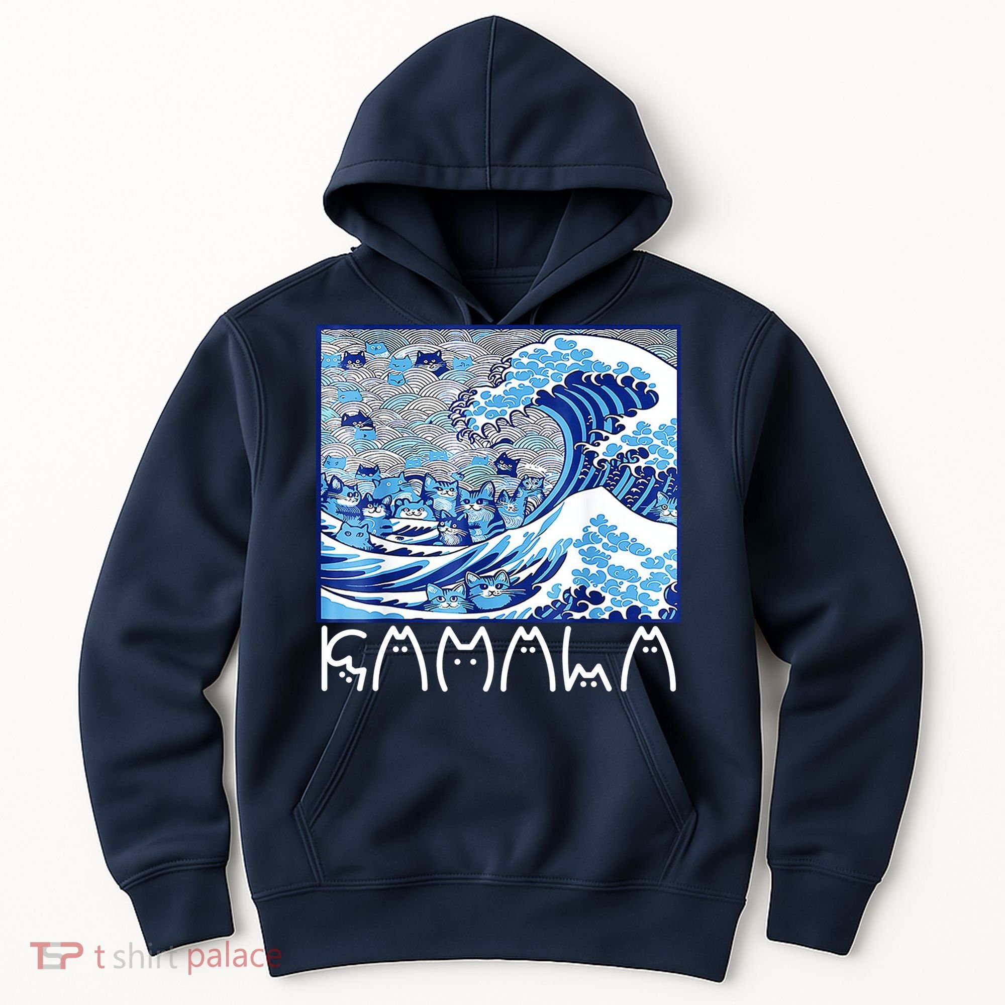 Kamala Harris Blue Cats Wave Funny Cat Hoodie