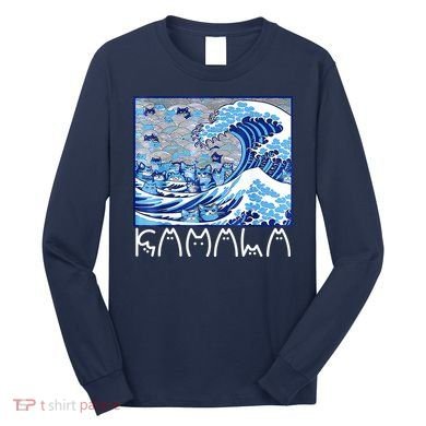 Kamala Harris Blue Cats Wave Funny Cat Long Sleeve Shirt
