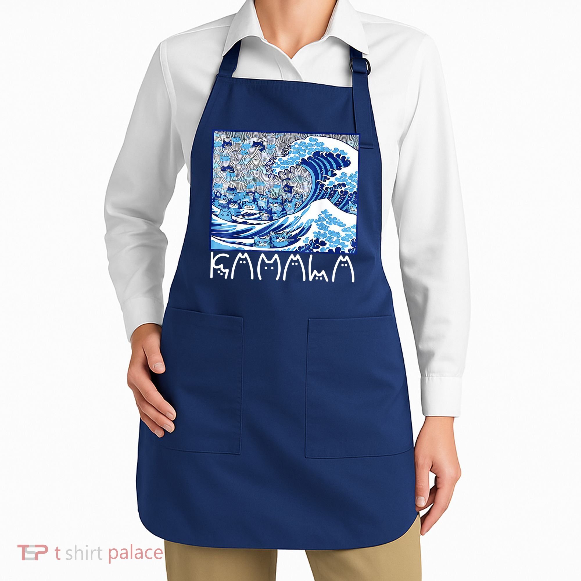 Kamala Harris Blue Cats Wave Funny Cat Apron