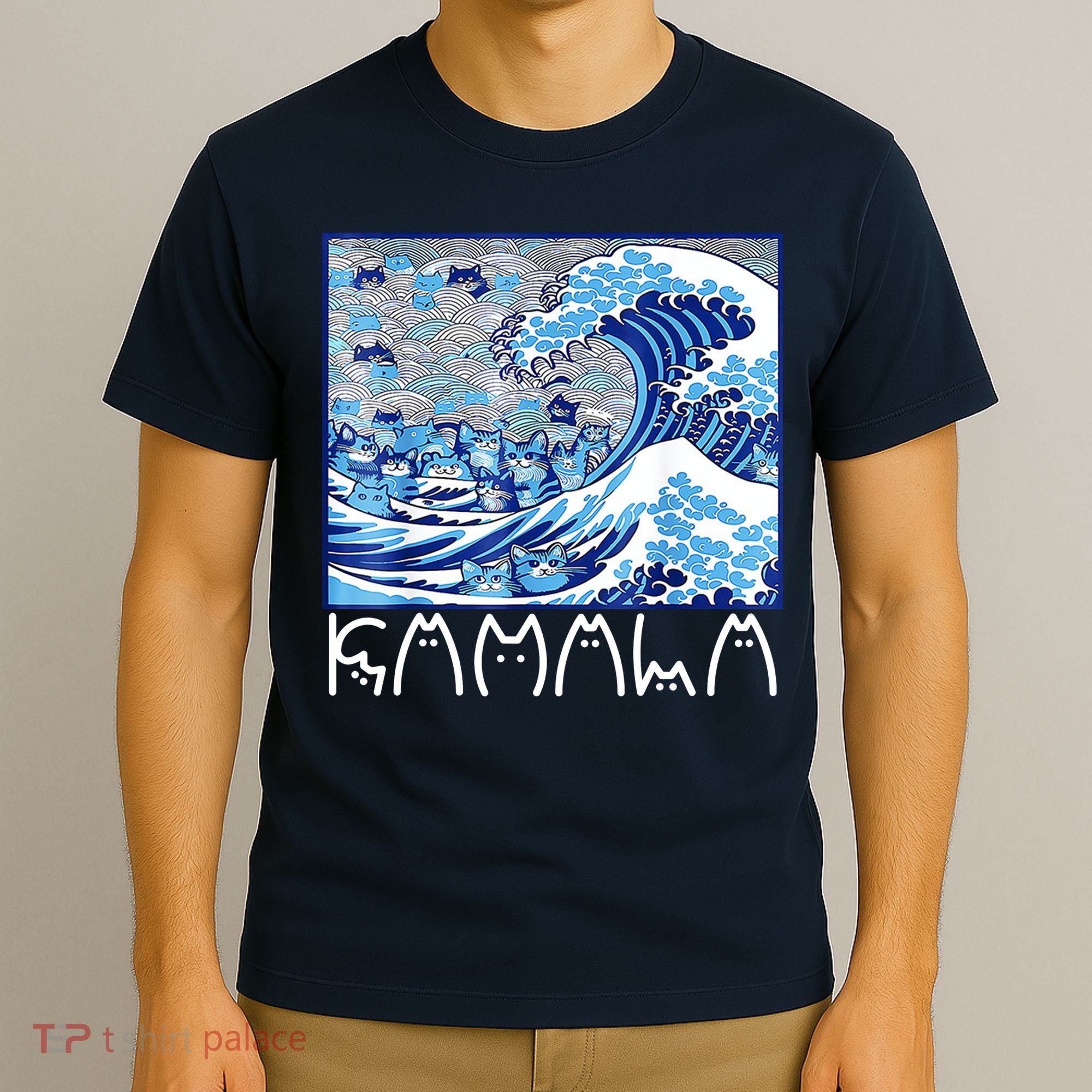 Kamala Harris Blue Cats Wave Funny Cat T-Shirt
