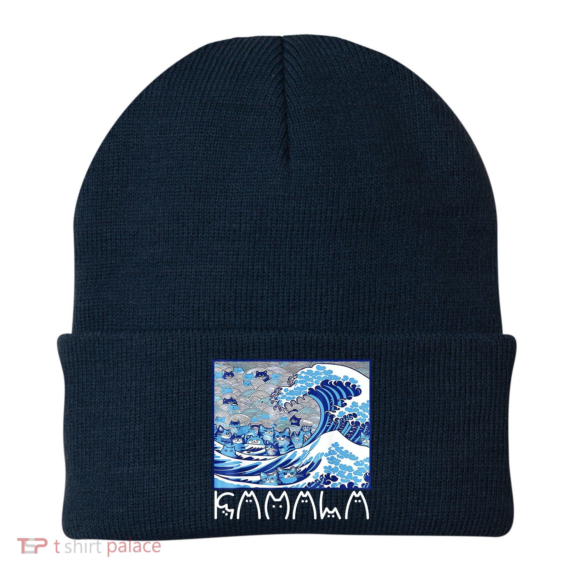 Kamala Harris Blue Cats Wave Funny Cat Beanie