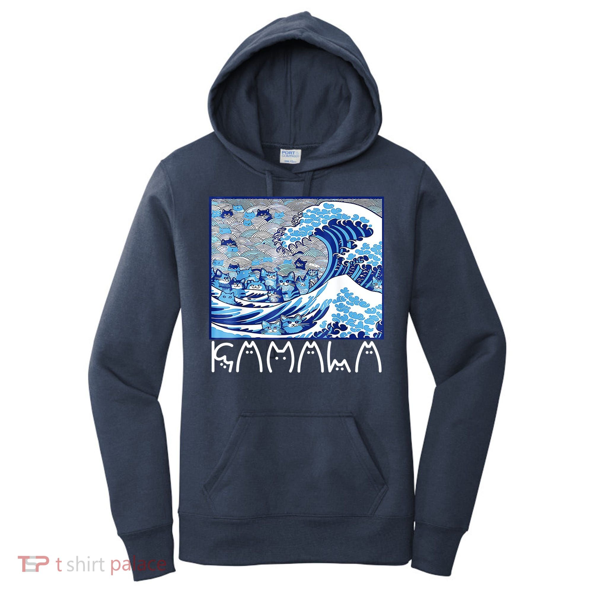 Kamala Harris Blue Cats Wave Funny Cat Women's Hoodie