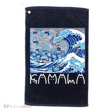 Kamala Harris Blue Cats Wave Funny Cat Golf Towel