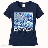 Kamala Harris Blue Cats Wave Funny Cat Women's T-Shirt thumb 0