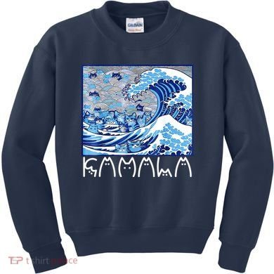 Kamala Harris Blue Cats Wave Funny Cat Kids Sweatshirt