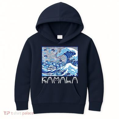 Kamala Harris Blue Cats Wave Funny Cat Kids Hoodie