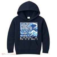 Kamala Harris Blue Cats Wave Funny Cat Kids Hoodie thumb 0