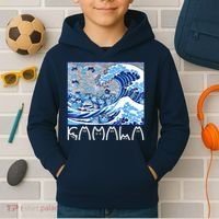 Kamala Harris Blue Cats Wave Funny Cat Kids Hoodie thumb 2