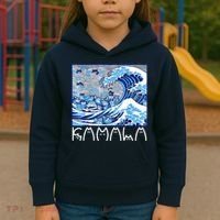 Kamala Harris Blue Cats Wave Funny Cat Kids Hoodie thumb 3