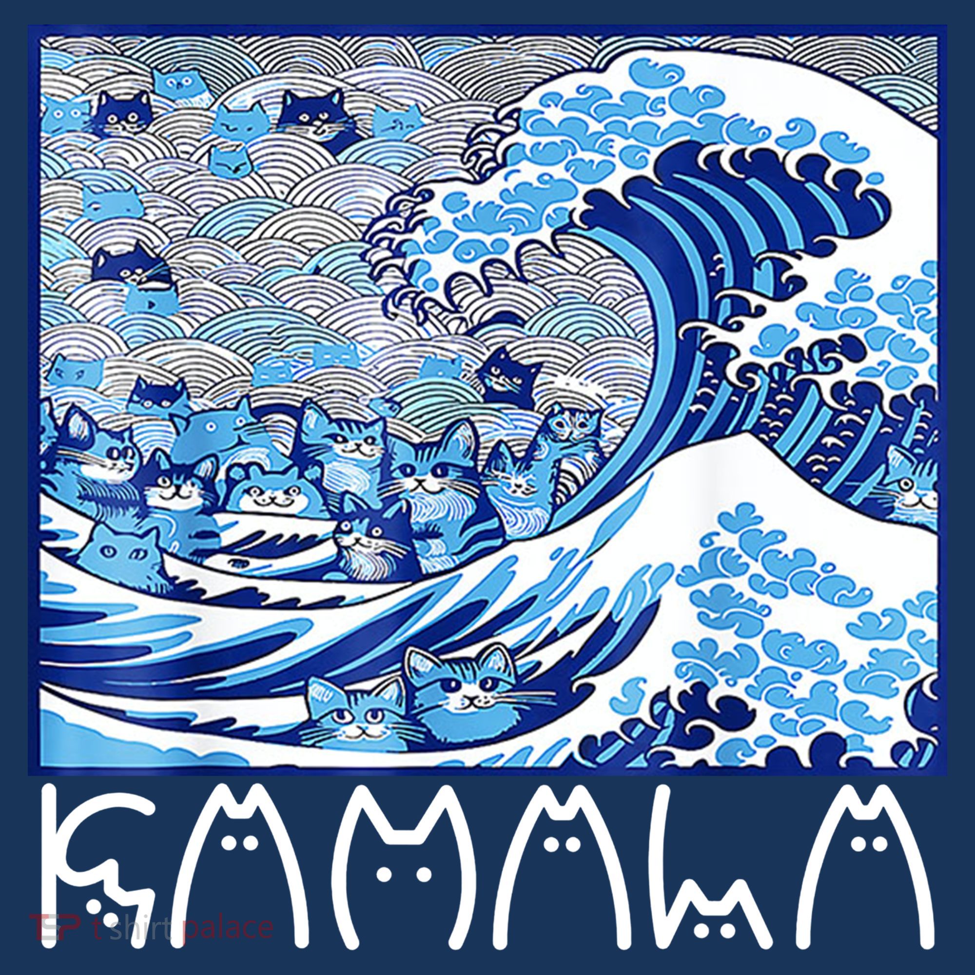 Kamala Harris Blue Cats Wave Funny Cat Kids Hoodie