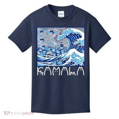 Kamala Harris Blue Cats Wave Funny Cat Kids T-Shirt