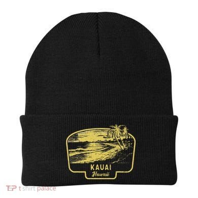 Kauai Hawaii Beach Surf Vintage Blue Beanie