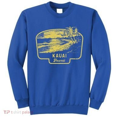 Kauai Hawaii Beach Surf Vintage Blue Sweatshirt